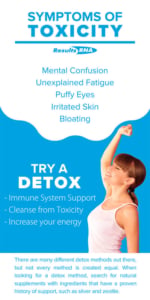 Infographic explaining the symptoms of environmental toxicity affects the body and the reasons to detox.